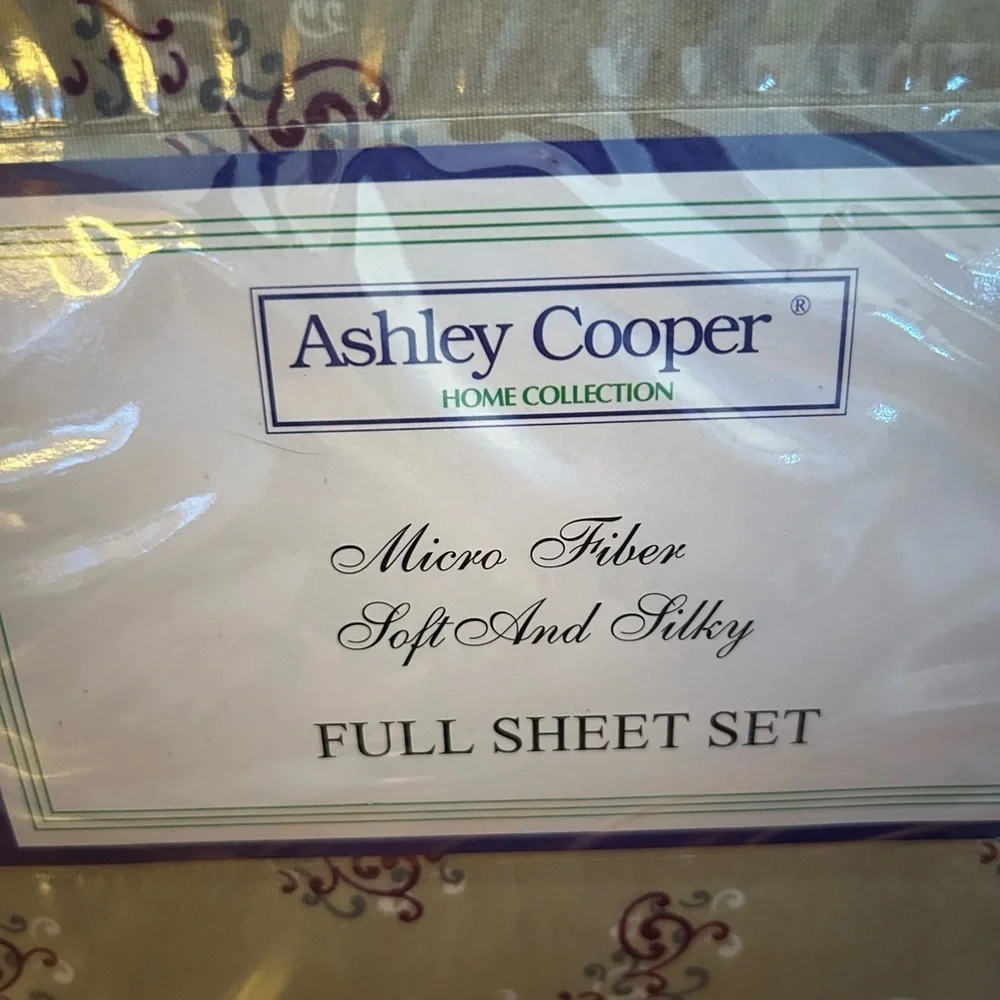 Ashley Cooper Micro Fiber Soft & Silky Full Sheet Set in Grace Paisley-Tan NEW!!